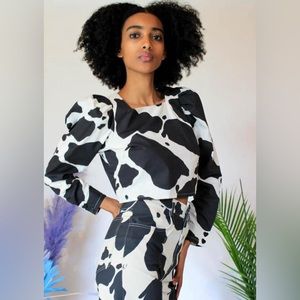 Lisa Says Gah Maddie Top Cow Print SM